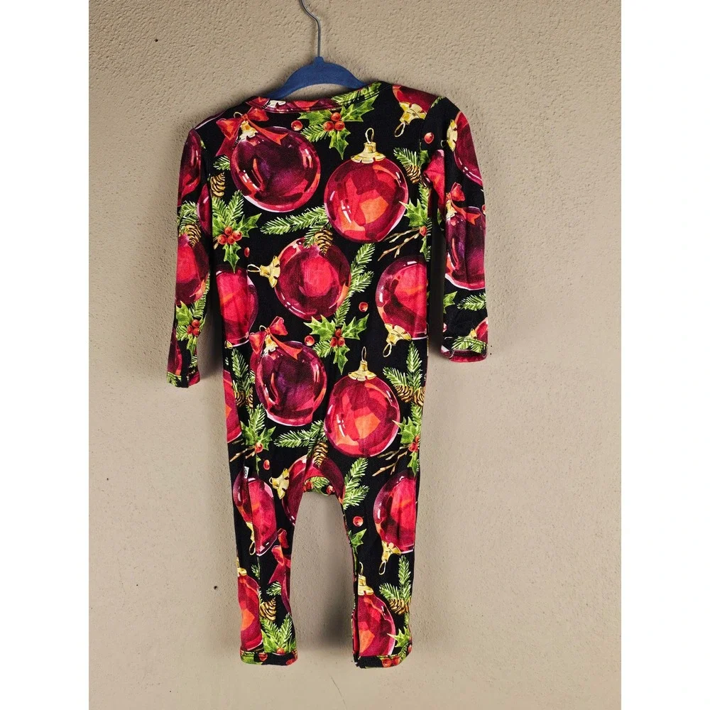 Little Bum Bums & Rose's Girls Bamboo Christmas Sleeper Romper 9-12 Months